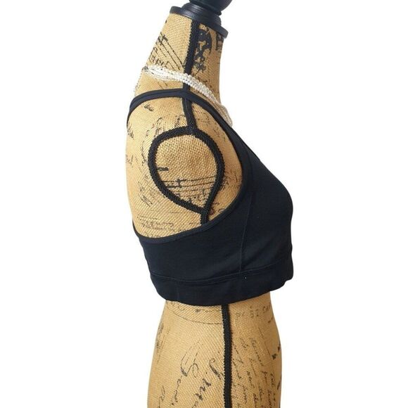 The North Face Womens Sports Bra Sz L Black Racerback Half Dome Athletic Sports - Picture 3 of 5